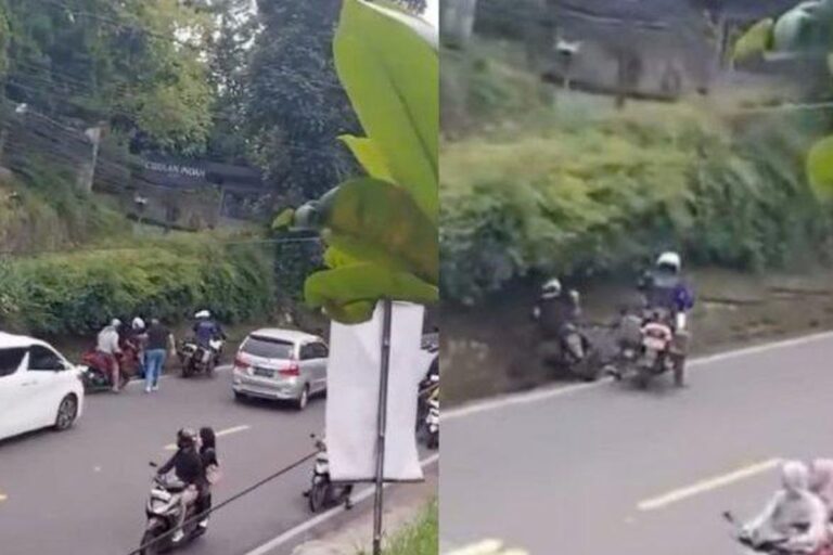 Seorang Pengendara Motor di Puncak Bogor di Tendang Oleh Patwal, Ini Penjelasan Dari Pihak Polisi